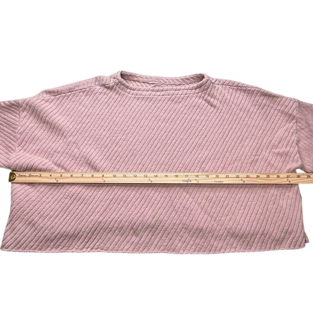 Free People I Can't Wait Ribbed Off-The-Shoulder Oversized Slouchy Sweater Mauve - Picture 6 of 8